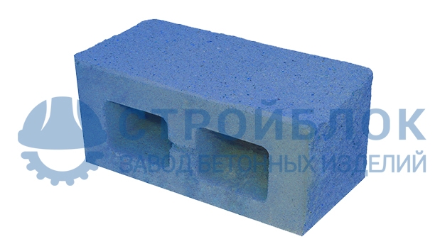 Блок колотый угловой 390х190х188 мм синий