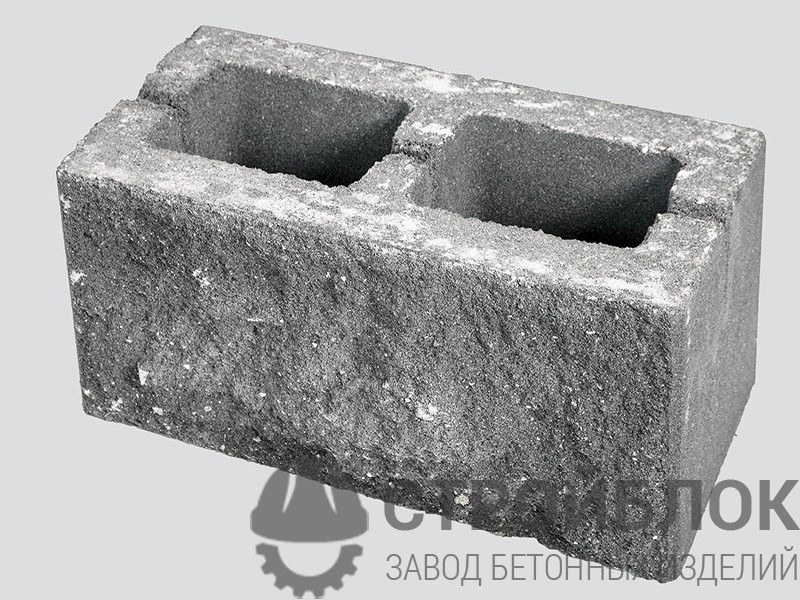 Блок колотый 2-сторонний 390х190х188 мм серый