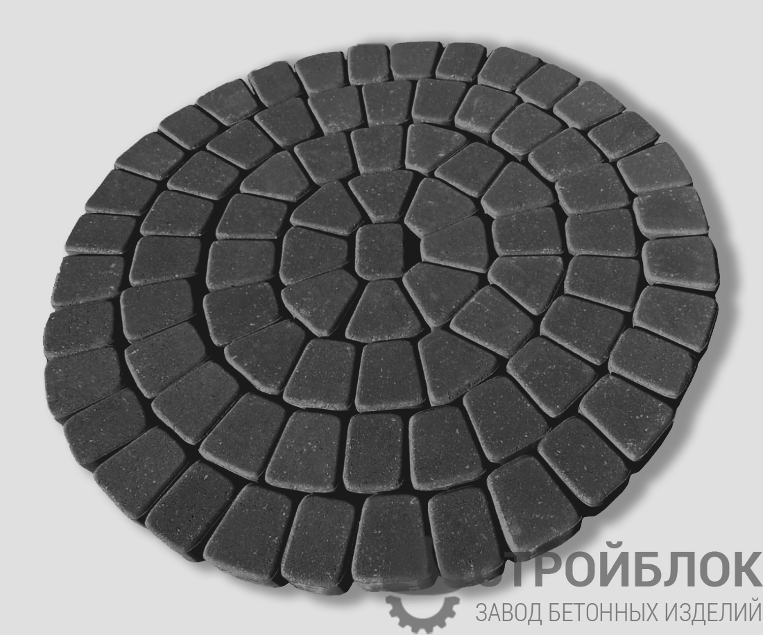 Тротуарная плитка Веер черная (круговая)