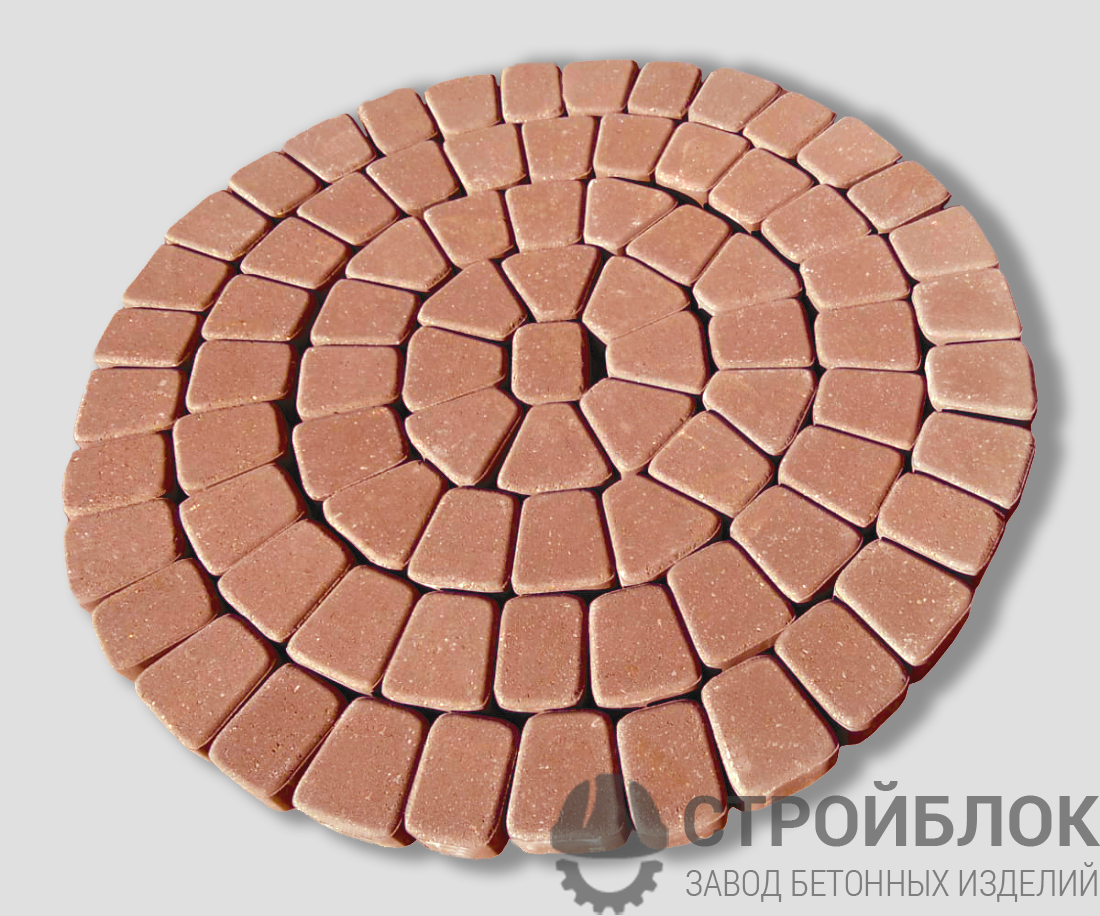 Тротуарная плитка Веер коричневая (круговая)